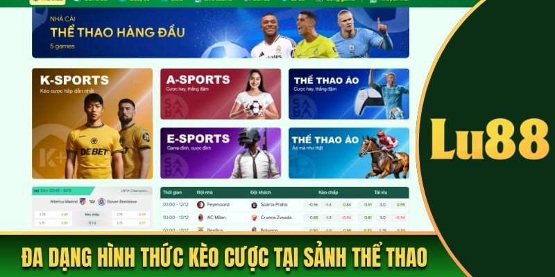 Đa dạng hình thức kèo cược tại sảnh thể thao